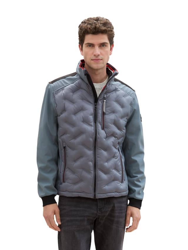 TOM TAILOR Herren Hybrid Jacke mit Kapuze M 28128 - Stormy Teal 🧥💨☔