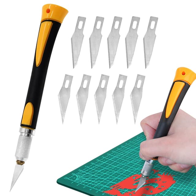 🔪 Bastelmesser Skalpell Set mit Softgriff inklusive - Präzises DIY Holzschnitzerei Werkzeug 🪓
