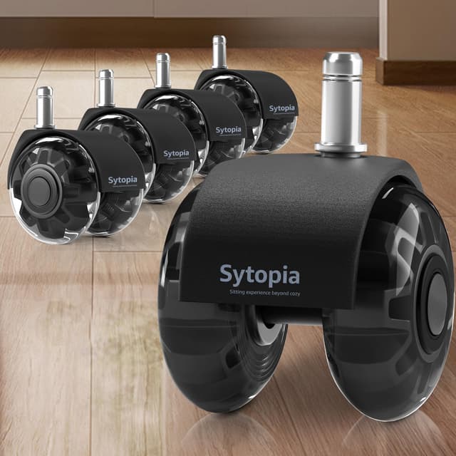 Sytopia Bürostuhl Rollen 11mm x 22 mm, 5er Set - Schwarz