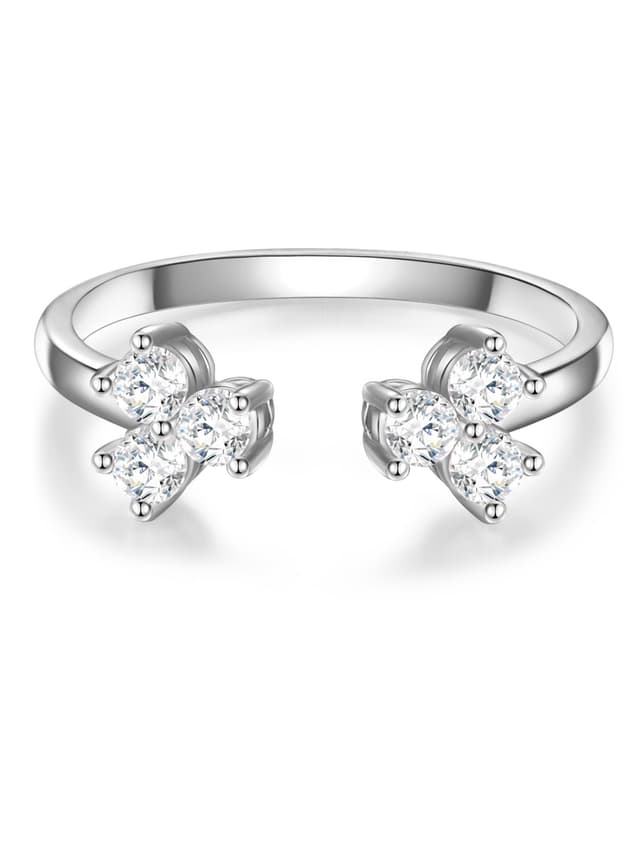 Glanzstücke München Damen-Ring Blüte Sterling Silber Zirkonia weiß