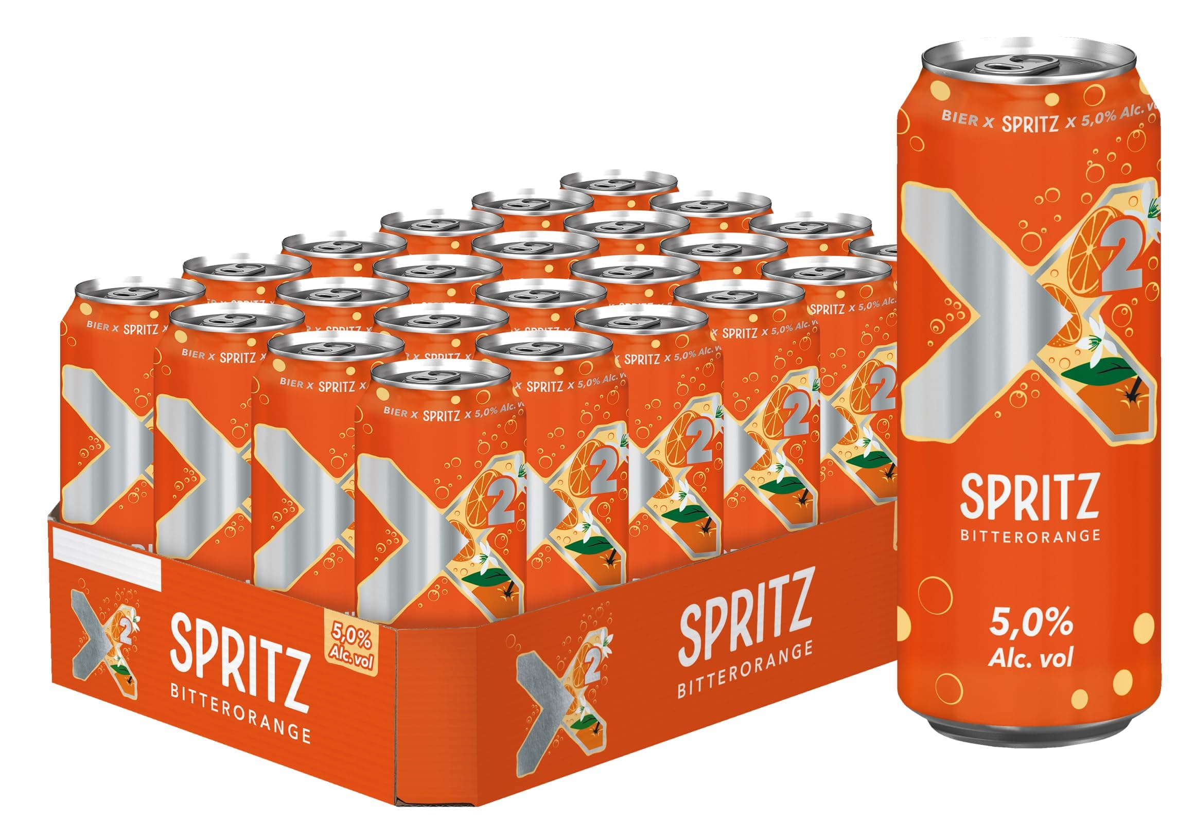 🍹🍊 X²® Spritz | Biermix mit Bitterorangengeschmack | Dosenbier (24x0,5L) Angebot
