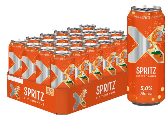 🍹🍊 X²® Spritz | Biermix mit Bitterorangengeschmack | Dosenbier (24x0,5L) Angebot