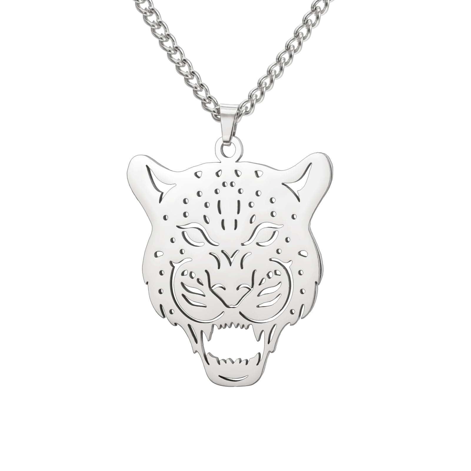 Herren Leopard Anhänger Halskette 🐆 Aggressiver Edelstahl Ketten Schmuck