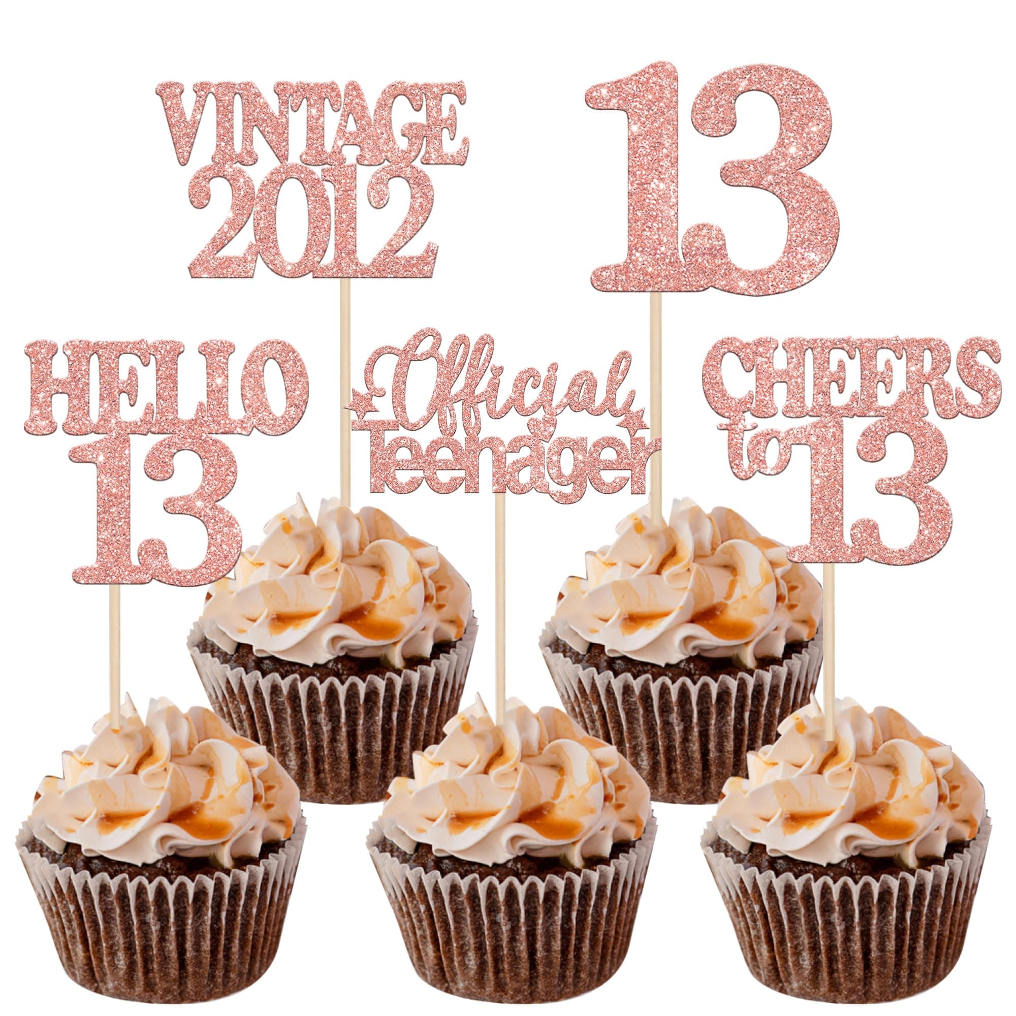 30 Stück 13. Geburtstag Tortendeko Vintage 2012 Cupcake Toppers 🎉