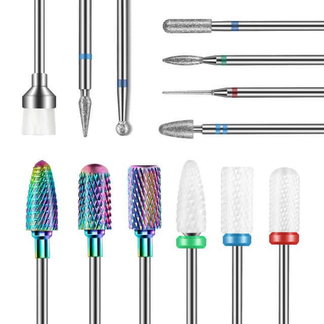Depvko 13PCS Nagelfräser Aufsätze Bits Set, 3/32" Professionelle Bits für Nagelfräser Nail Tech 💅🛠️