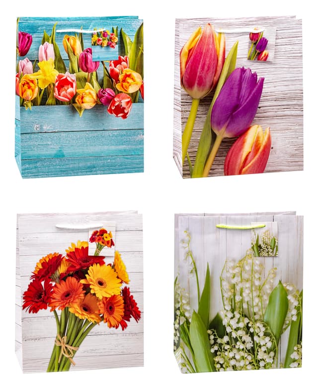🌸 TSI Geschenktüten FRÜHLING, 12er Packung, Groß