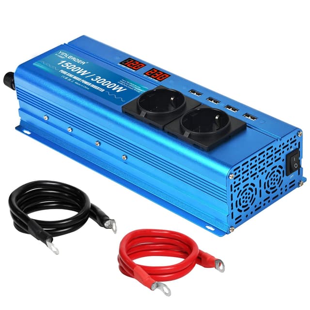 🔋🔌 Wechselrichter 12V 230V Reiner Sinus 1500W /3000W Spannungswandler 🌟