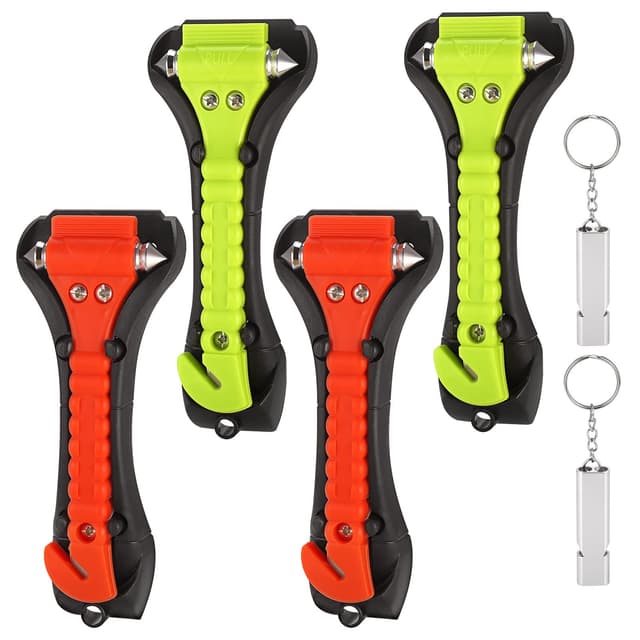 🚨 Fentar 4 Stück Notfallhammer Auto mit Gurtschneider - 2 in 1 Nothammer Auto Must Haves! 🚗