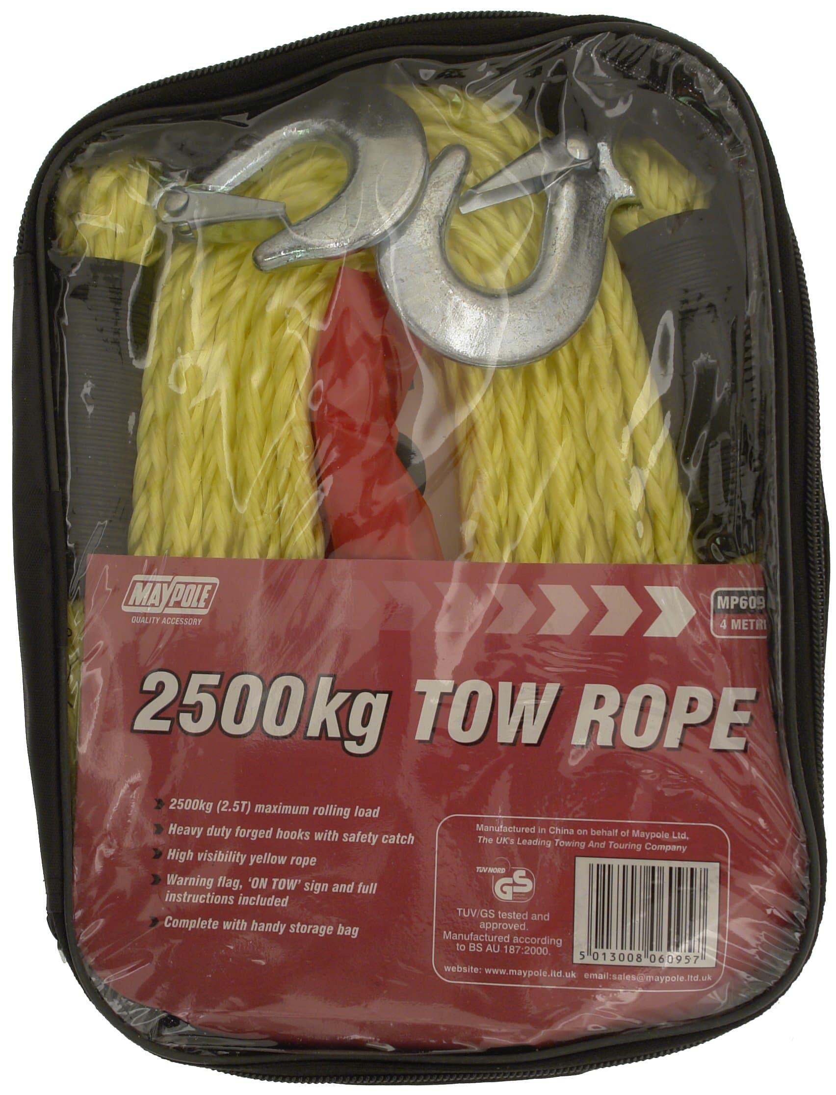 🌟 Sonderangebot: Maypole 6095 DP Abschleppseil, 4 m x 2500 kg 🌟