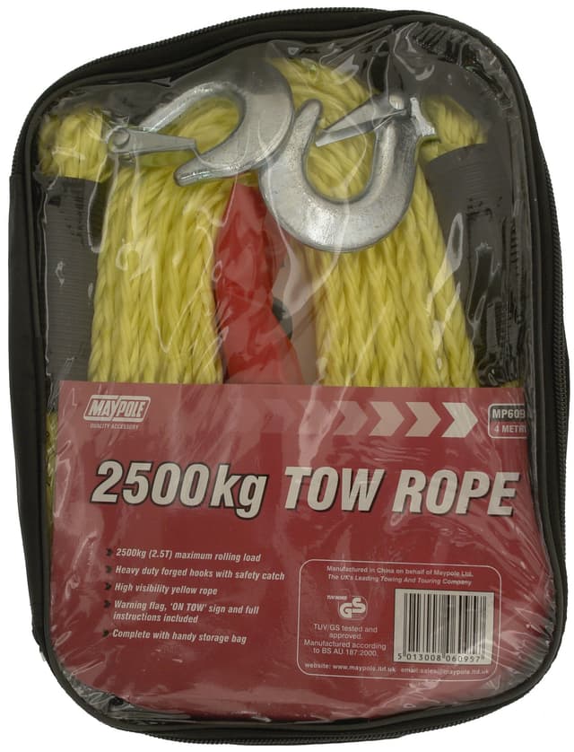 🌟 Sonderangebot: Maypole 6095 DP Abschleppseil, 4 m x 2500 kg 🌟