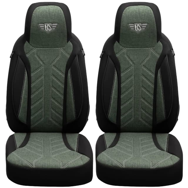 🚐 BREMER SITZBEZÜGE Wohnmobil Schonbezüge für FIAT Ducato Jumper Boxer PLKT213 PLKT213 - Schwarz/Olivgrün - Deal!