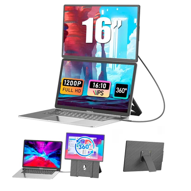Tragbarer Monitor 16" FHD 1200P Laptop-Bildschirm Extender 🚀