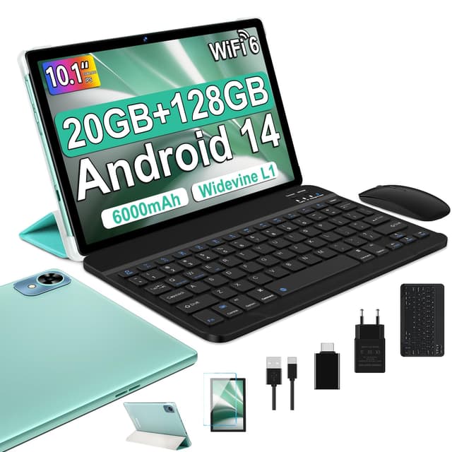 🔥 Angebot: Fezawio Android 14 Tablet 10 Zoll 20GB RAM+128GB ROM - Grün