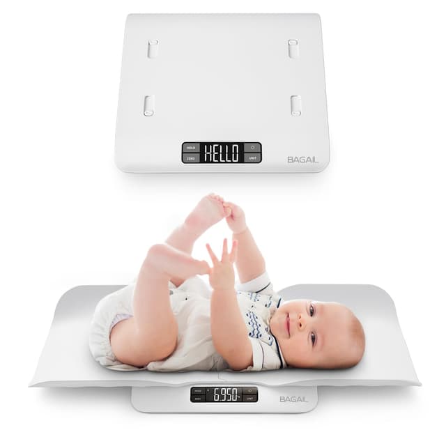 👶 BAGAIL Babywaage mit Sicherer und Bequemer Wiegefläche bis 30Kg 🐾