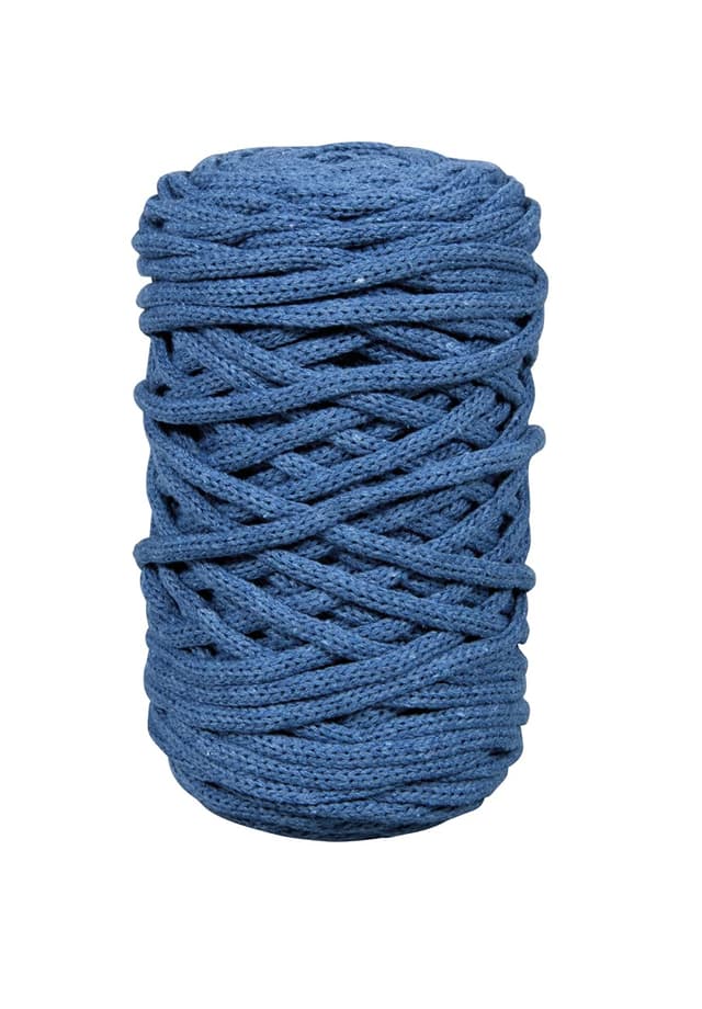 🧶 Rayher Braidy Recycling Garn, 4mm ø Jeansblau - 250g Knäuel