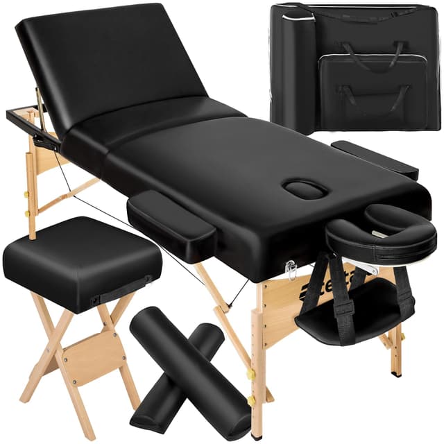 🌟 Angebot: tectake® Massageliege klappbar, höhenverstellbar, Zubehör - schwarz
