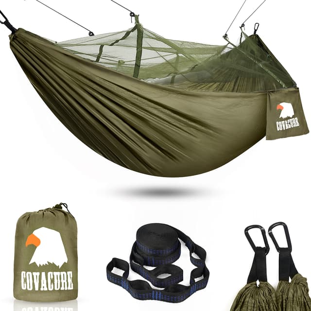 🌿🏕️ COVACURE Hängematte mit Moskitonetz - Ultraleicht & Langlebig