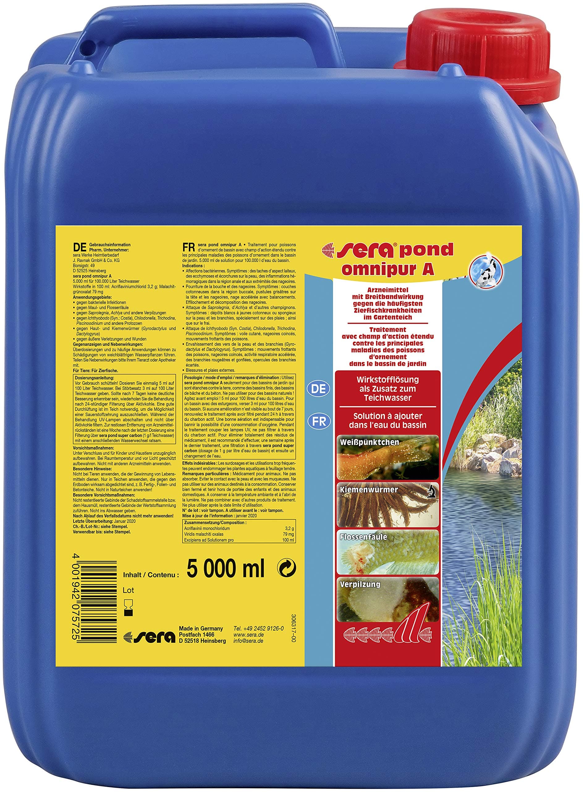 🐟🌿🔬 Sera Pond Omnipur A 5 Liter - Wasseraufbereiter für Teichzierfischkrankheiten