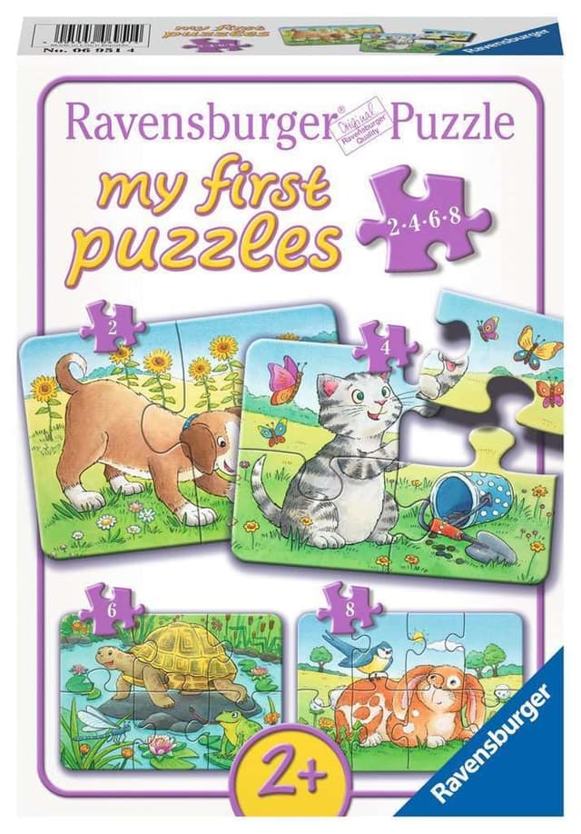 🧩 Ravensburger Kinderpuzzle - 06951 Niedliche Haustiere - My First Puzzle mit 2,4,6,8 Teilen - Puzzle für Kinder ab 2 Jahren