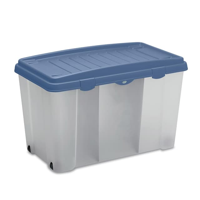 🌟 XXL Aufbewahrungsbox 120l mit Rollen und Deckel 📦🔵