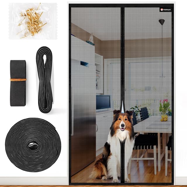 Angebot: LUXUS Fliegengitter Tür Magnet 100*210cm Schwarz 🪲🌞🚪