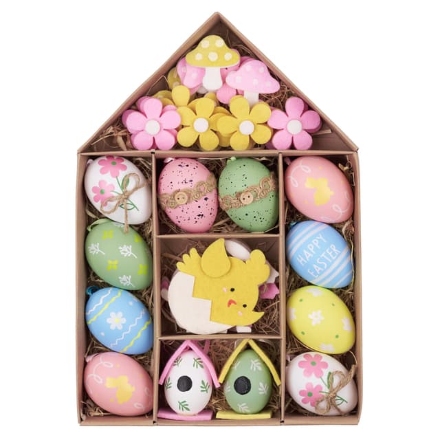 Valery Madelyn 40er Ostereier zum Aufhängen 🐣🌸 Osterdeko - Rosa Grün Large