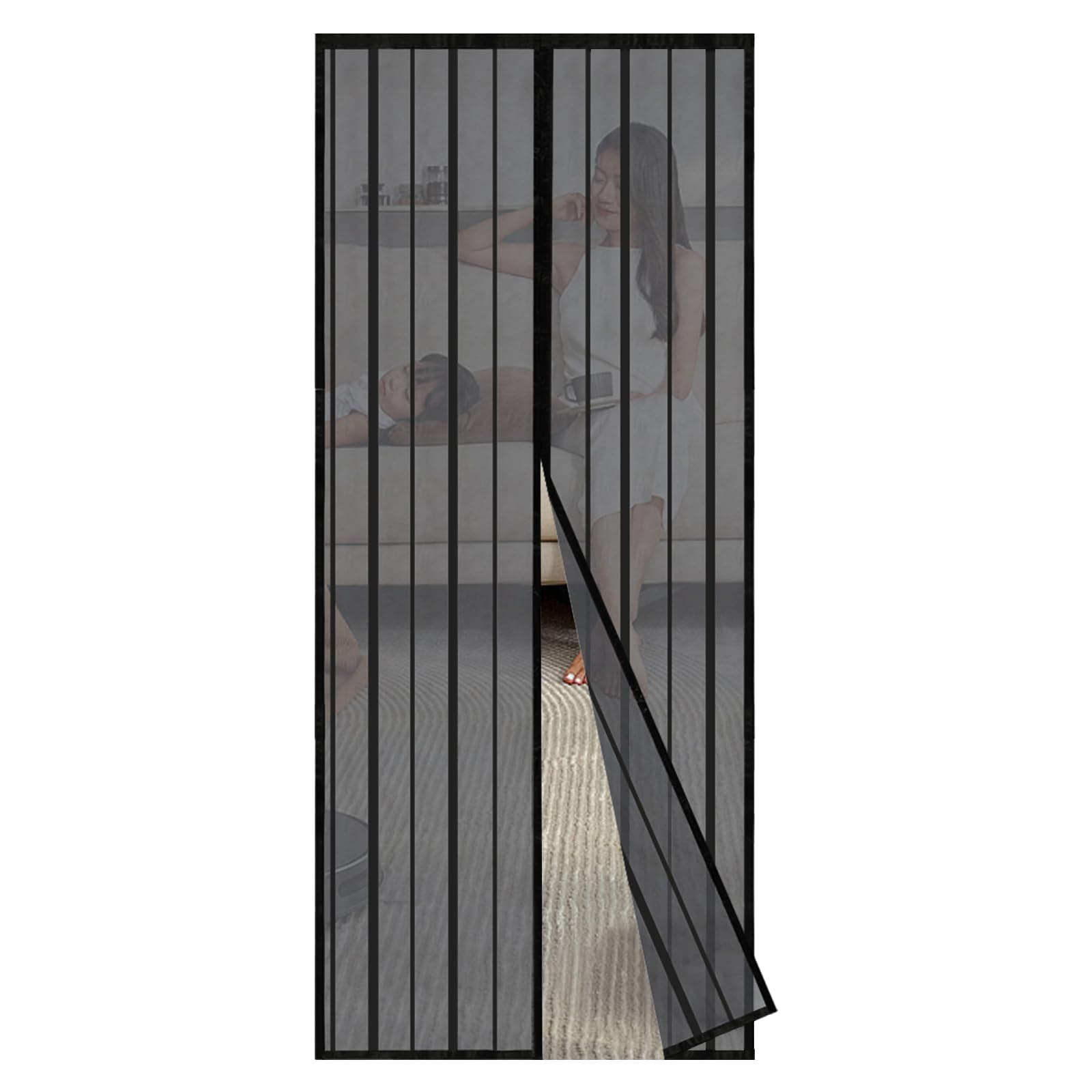 🪲🚪 Sekey Magnet Fliegengitter Balkontür ohne Bohren 140x240cm Schwarz