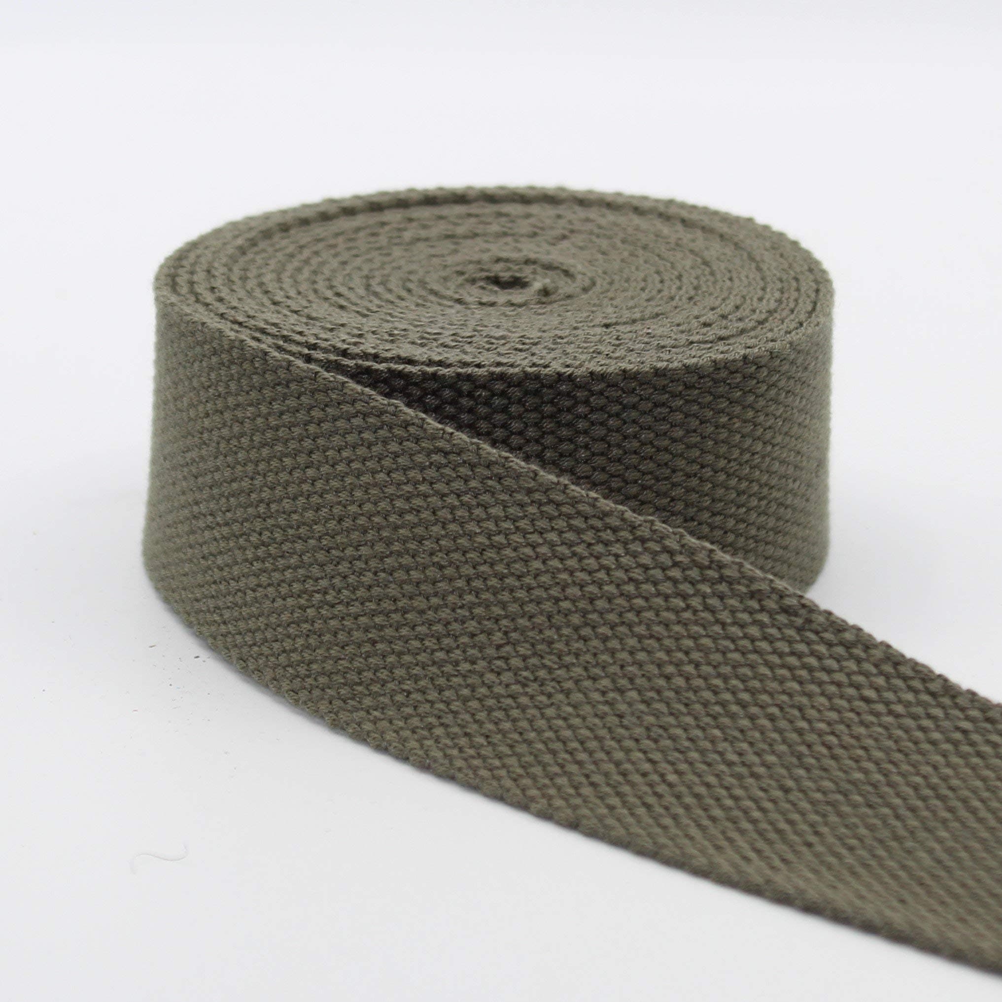 🔥 Super Deal! Leduc 5m Gurtband aus schwerer Baumwolle, Khaki (35) 3cm dunkelbraun 5mx30mm
