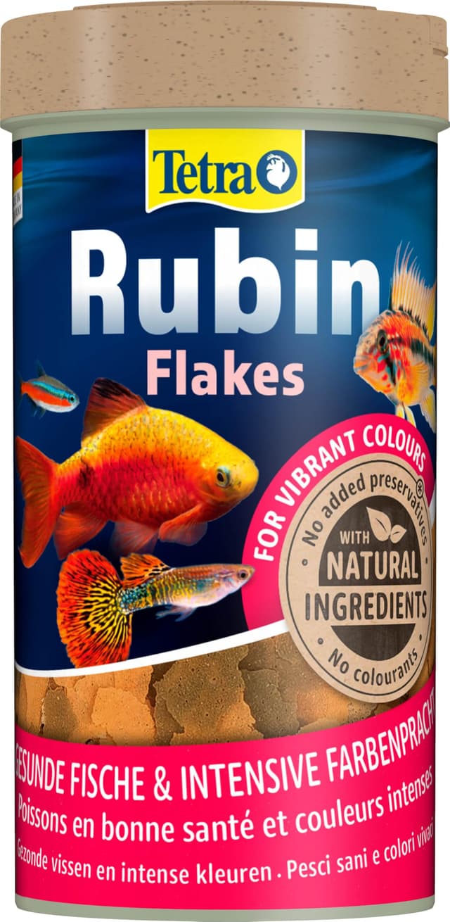 🐠🌈 Tetra Rubin Flakes - Fischfutter in Flockenform mit natürlichen Farbverstärkern, 250 ml Dose 🌿🌟
