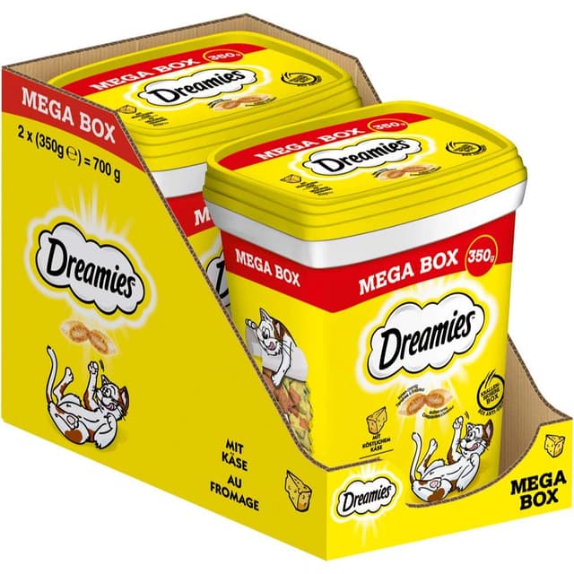 🐱 DREAMIES Katzensnacks mit Käse - 2x350g Mega Box 🧀