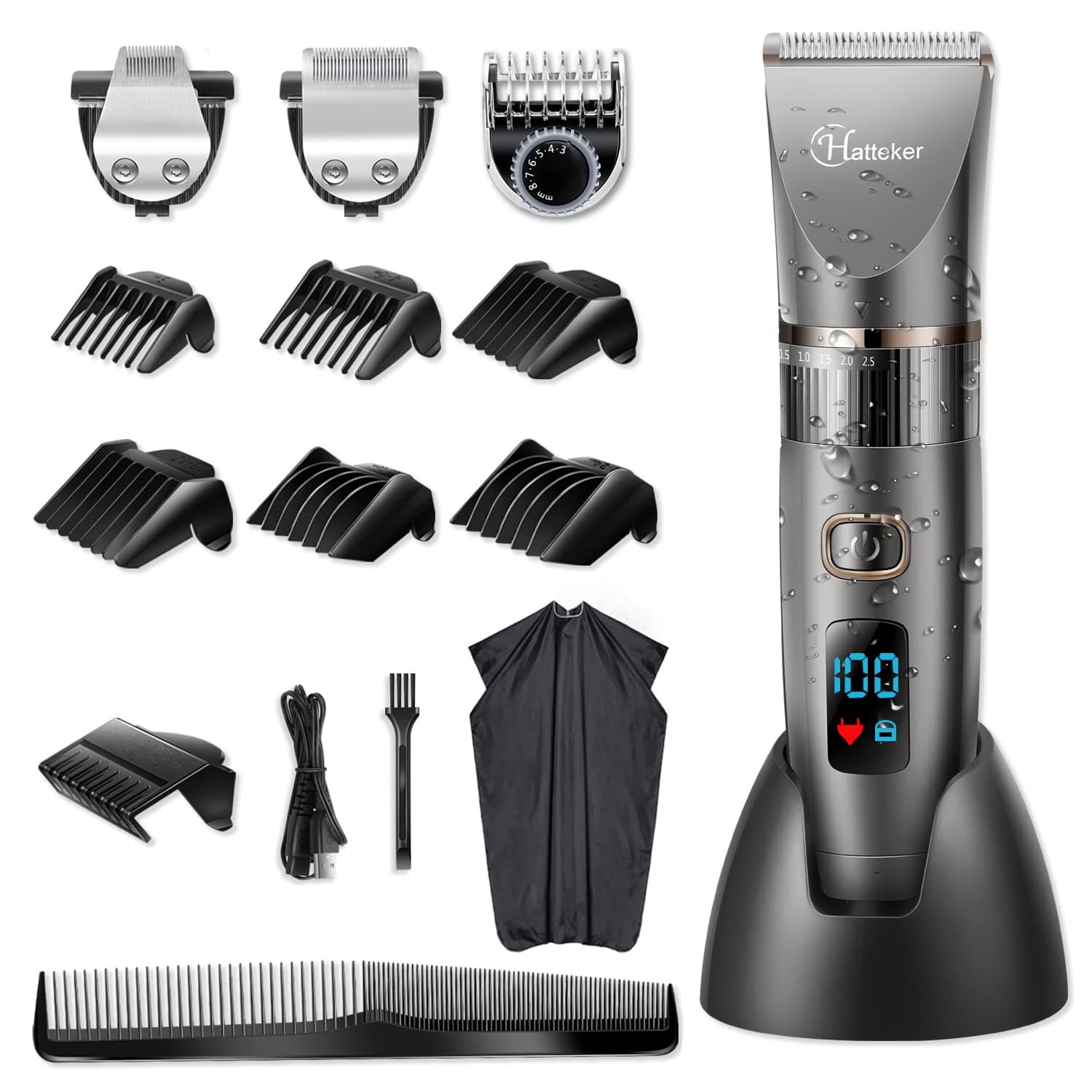🧔🏻‍♂️🪒 Hatteker Haarschneidemaschine - Profi 3-in-1 Haarschneider für Herren