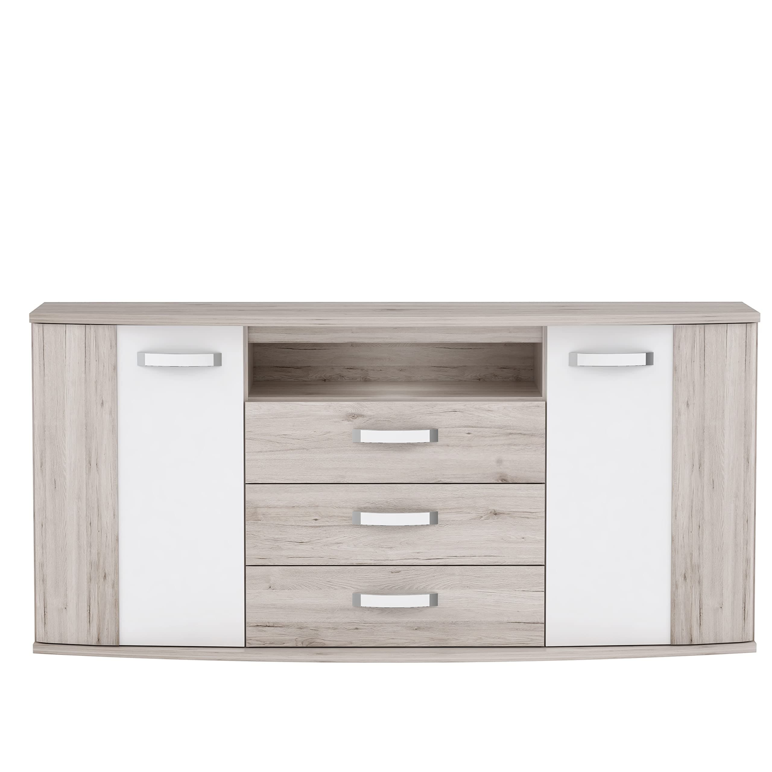 🌟 Angebot: Forte RONDINO Highboard mit 3 Schubladen und 2 Türen 🌟