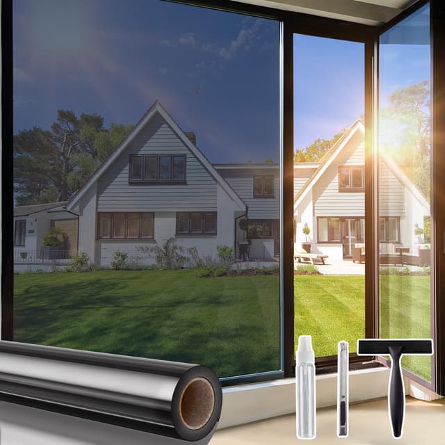 🔥 Lifetree Spiegelfolie Fensterfolie Bickdicht Sichtschutz 105x300 cm 🪟🏢
