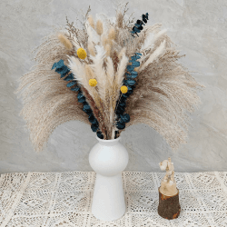 🌾🌸 Pampasgras Trockenblumen Deko Set 115 Stück - Boho Wohnzimmer Dekoration 🌸🌿
