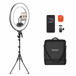 NEEWER 18" Ringlicht Set mit Randbeleuchtung 🌟 45W 3300Lux 2900K-7000K 12 Szenen Ringleuchte mit APP 2,4G PC Mac Steuerung 🎥📸