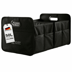 Schwarzer Auto Organizer - Kofferraumtasche mit Antirutsch - Große Autotasche 🚗 Angebot bei HelloDeals