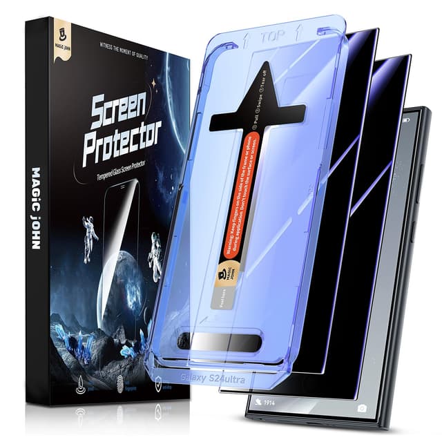 🔮📱 MAGIC JOHN 2 Stück für Samsung Galaxy S24 Ultra (6,8 Zoll) Sichtschutz Glas 🛡️