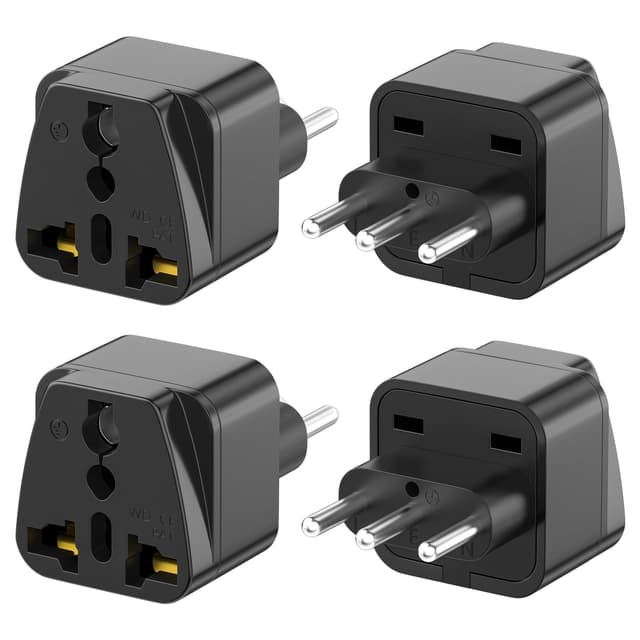🌍🔌 Reiseadapter, 4er Pack Universal-Reisestecker auf IT Reisestecker Adapter