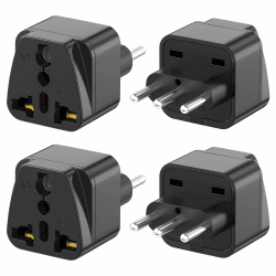 🌍🔌 Reiseadapter, 4er Pack Universal-Reisestecker auf IT Reisestecker Adapter