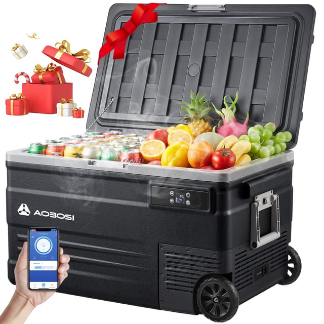 🌟 AAOBOSI Kompressor Kühlbox 74L Schwarz 🚗🏕️