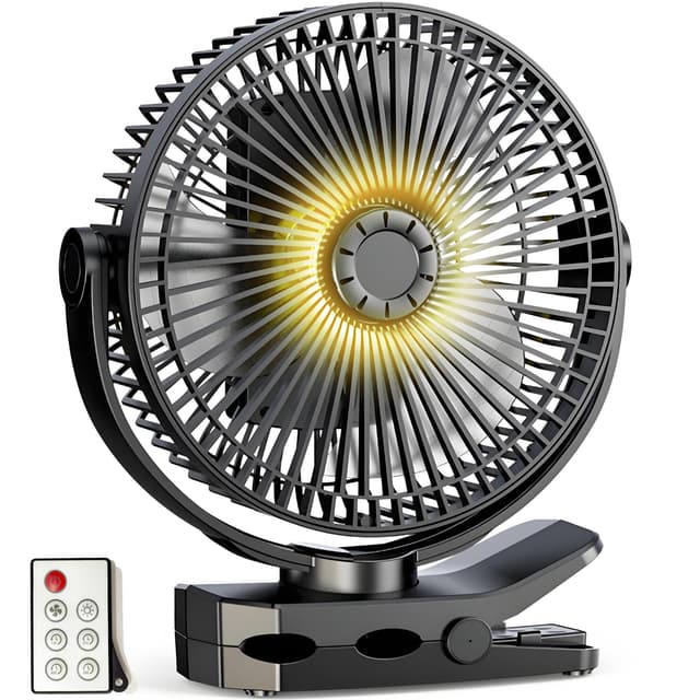 🌀🌟 GOBRILLFUN 8.2 Zoll Clip Ventilator Akku mit Fernbedienung – 12000 mAh Mini USB Tragbarer Ventilator 🌟🌀