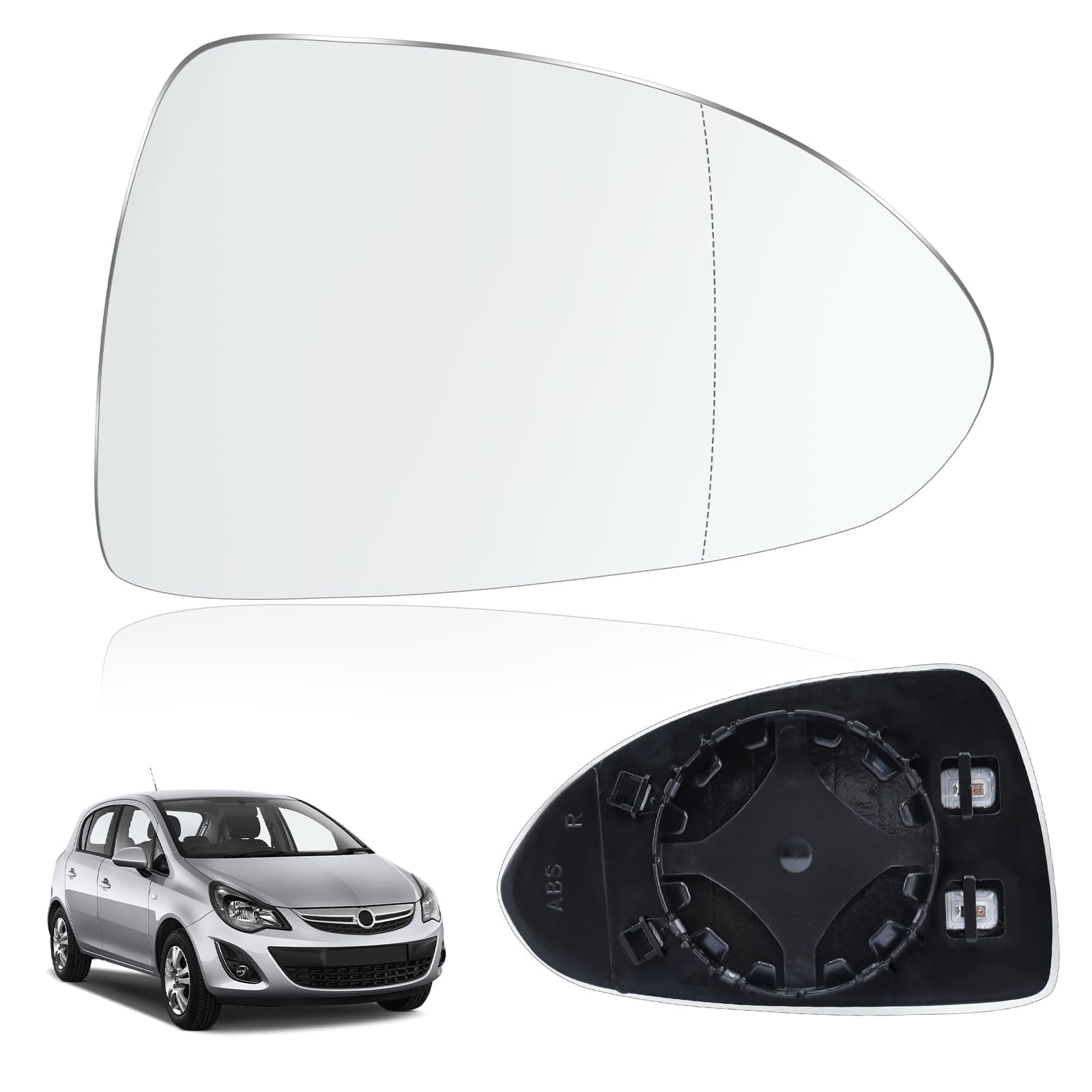 🚗Spiegelglas Ersatz für Opel Corsa D/E 🌟 Beheizbar & Asphärisch - Rechts