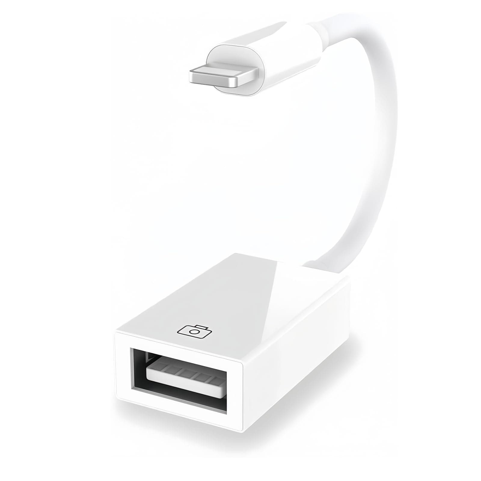 🚴‍♂️ Cyclingkit Lightning auf USB für iPhone OTG Kabeladapter Mini USB3.0 zu Lightning Apple-Kamera-Adapter für iPad für USB Stick SD Kartenleser Tastatur Maus usw [Mifi-Zertifizierung] Weiß