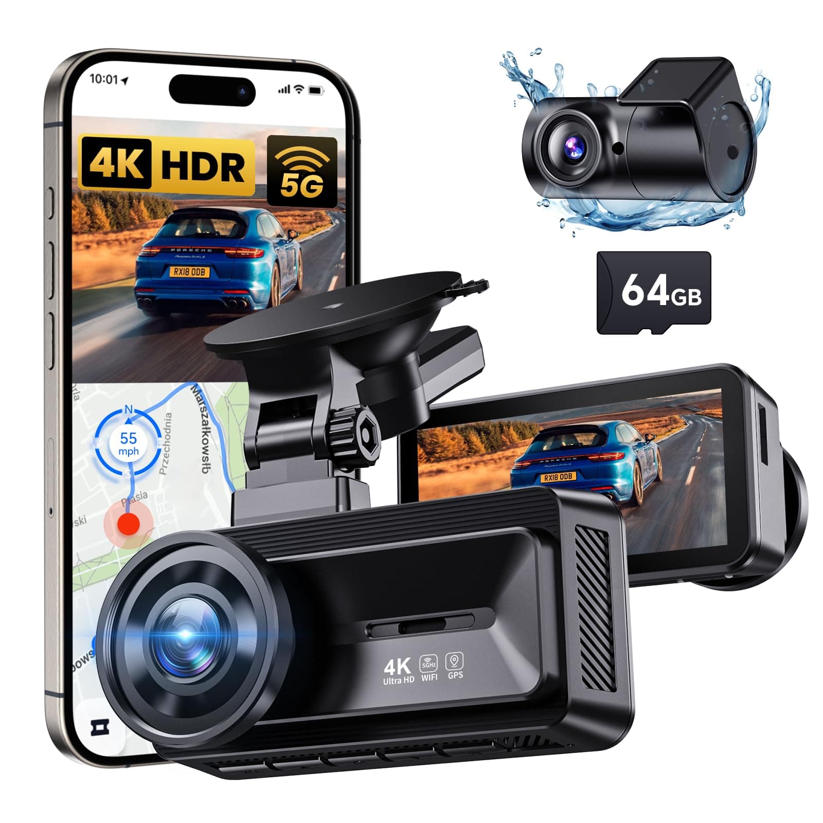 🚗📹 COOLCRAZY Dashcam Auto Vorne Hinten 4K Full HD Dual Dash Kamera für Autos 🌟