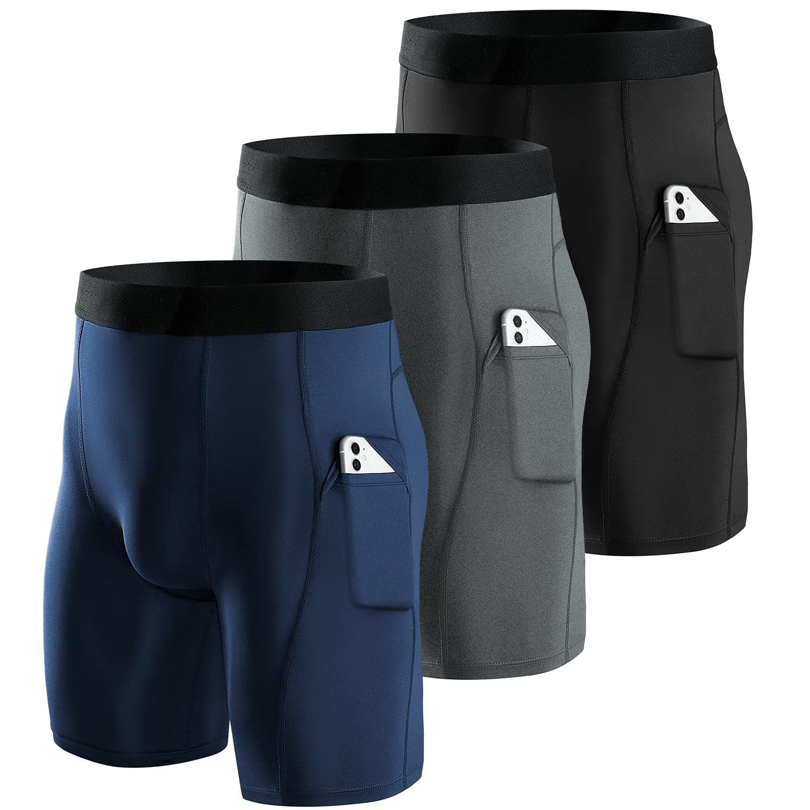 NIKSA 1/3er Pack Herren Kompressionsshorts 🏃‍♂️🔥 Sport Unterhosen