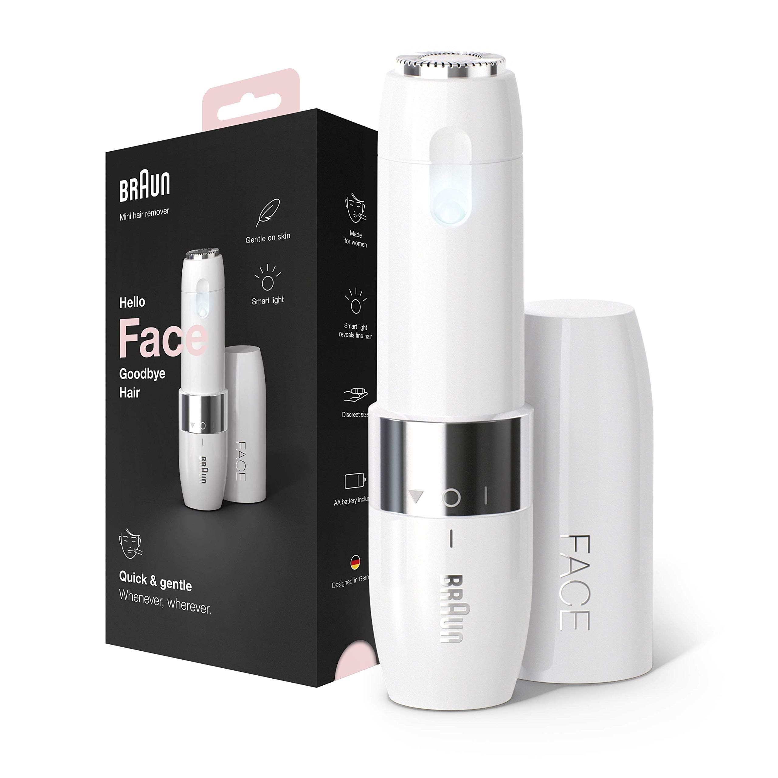Braun Face Mini-Haarentferner für Damen 🌸 Elektrischer Gesichtshaarentferner mit Smartlight