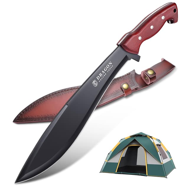 Dragon Creek Großes Outdoor Messer Full Tang Jagdmesser Survival Messer D2 Stahl 🐉🔪
