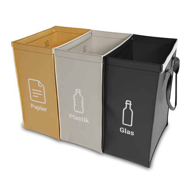 qikfresh - Mülltrennsystem 3er Set | Abfalltrennsystem mit 3 Fächern