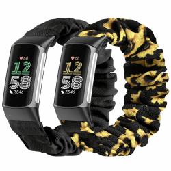 🌟 Wizvv 2 Stück Scrunchie Armband für Fitbit Charge 5/Charge 6 Damen Herren