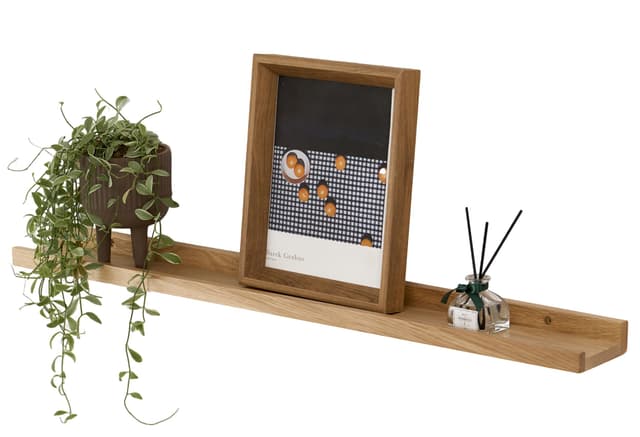 🌟 Gieanoo Bilderleiste Holz, 40cm Eiche Regal Massiv Schweberegal 🌿